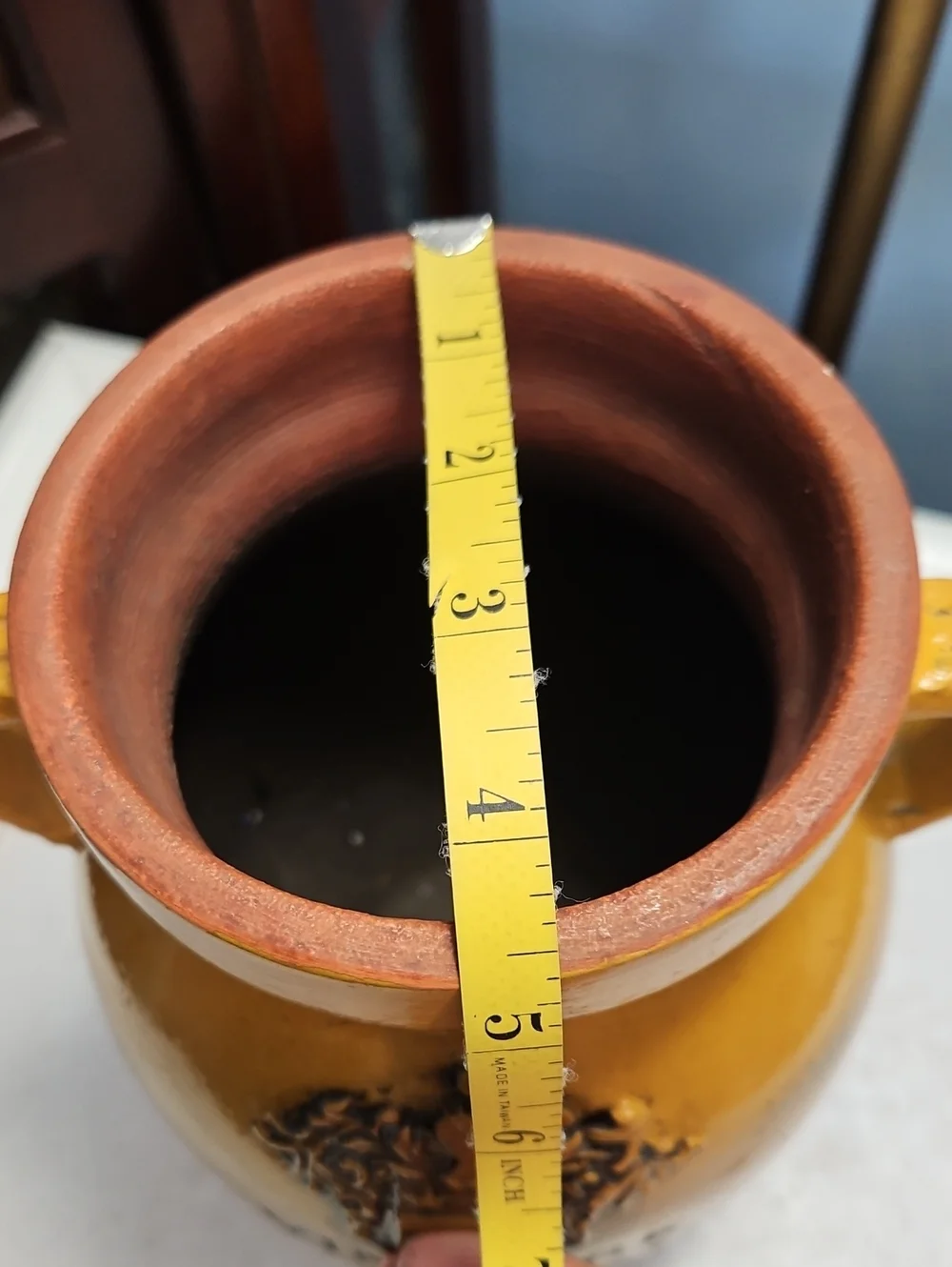 Pier 1 Vinaigre Balsamique Mustard Color Vase